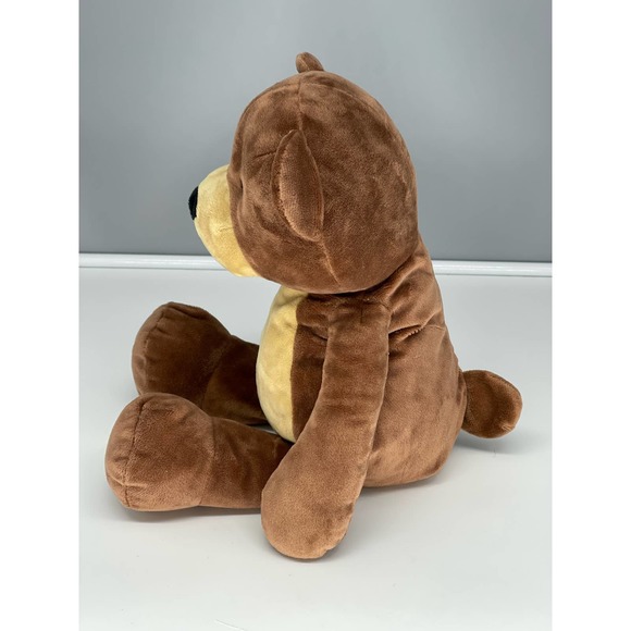 15" Manhattan Toy Company Sleeping Liam Brown and Tan Teddy Bear Plush - Picture 2 of 11